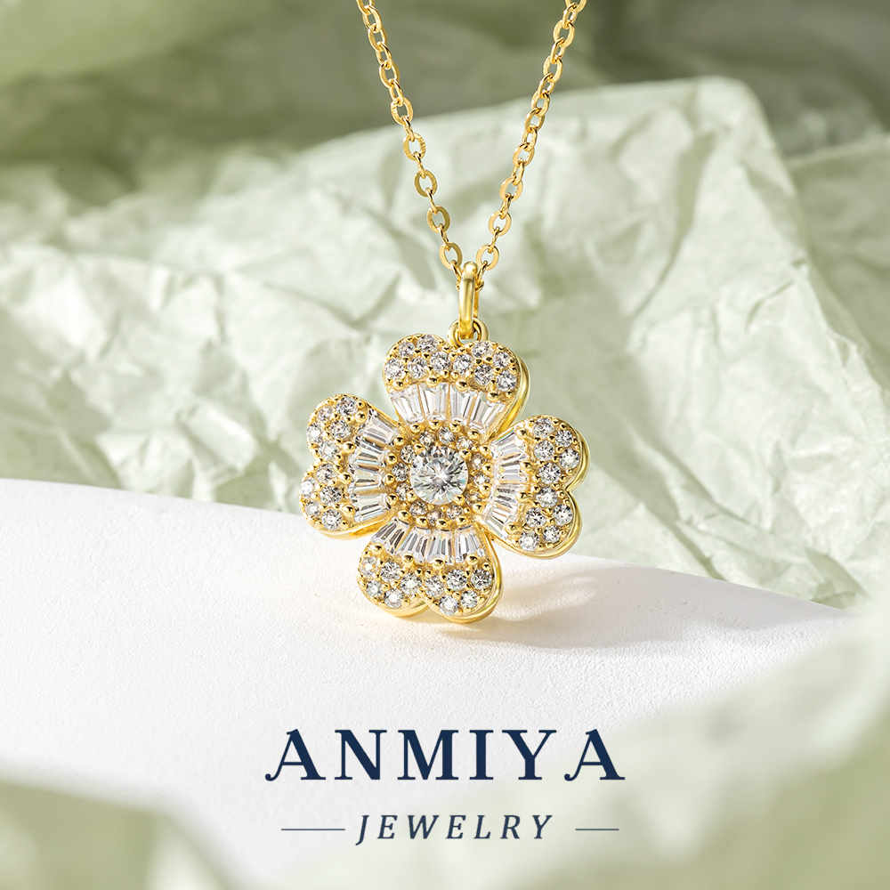 Jewelry Wholesale Hot Flower 925 Sterling Silver Shell Zirconia Necklace Women Bridal Fine Jewelry Sets