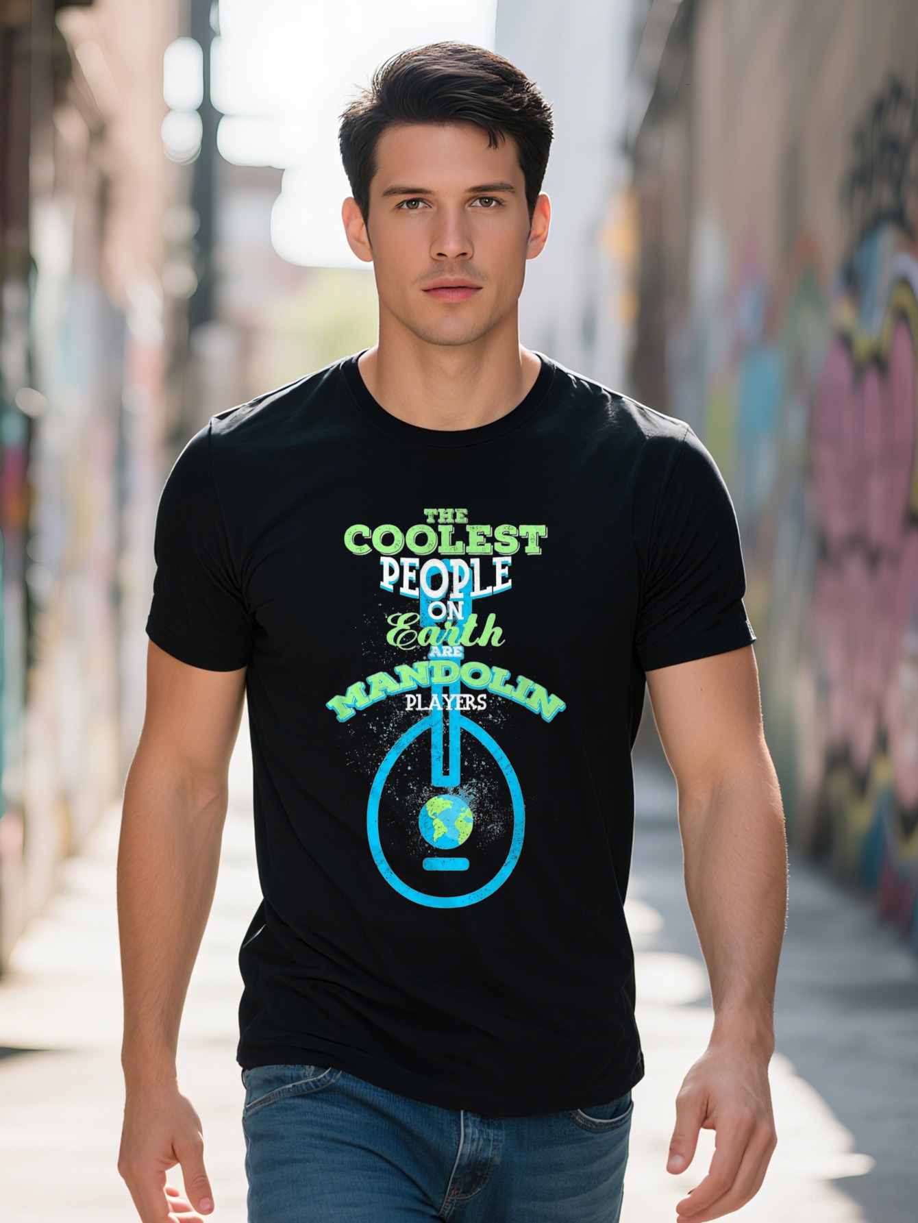 Men S g Cotton The Coolest People Mandolin Players Musician Gift T-shirt 178f3