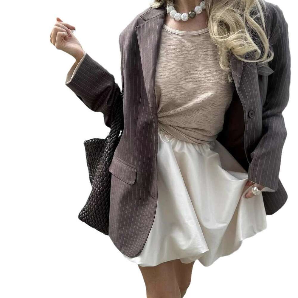Spring Summer New Satin Short Y2k Elegant Versatile Shiny Pleated Bud Half Skirt Ins Style B5 b7