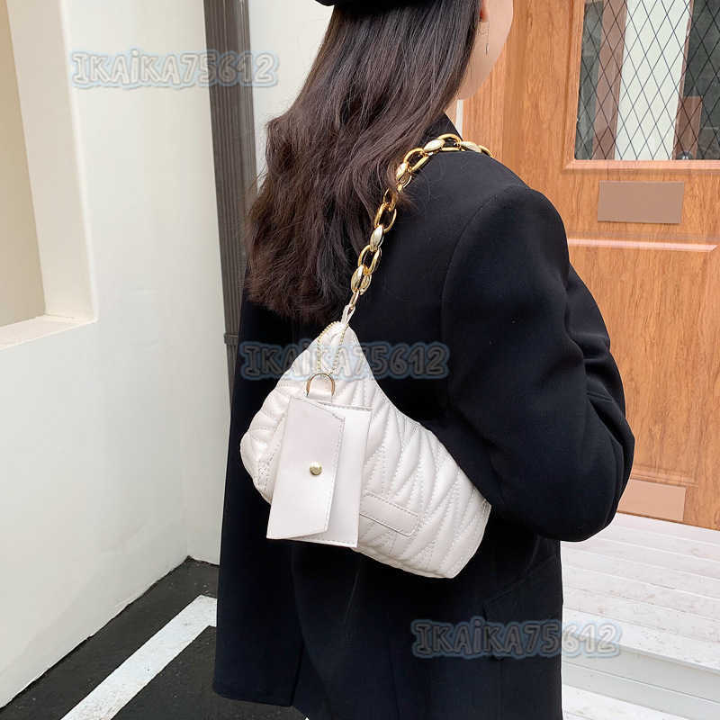 2025 New Trendy Fashion High-end Quilted Embroidery Single-shoulder Dumpling Bag Chain Underarm Bag Bag Womens Bag H250804