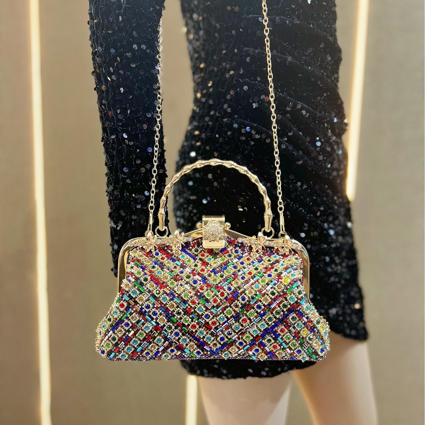 Free delivery bags designer women Luxury Bag tote bag wallet purse puff channeled bag Diamond handbag with chain inlay