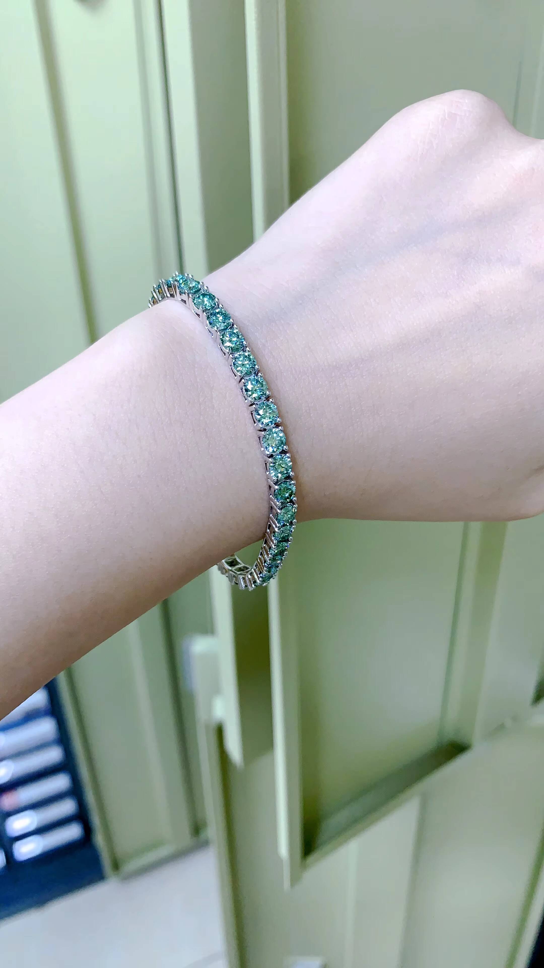 Ruizuan Moissanite Tennis Bracelets for Me Men Ladies Tennis Bracelet Moissanite Jewelry With Certificate Game GRA