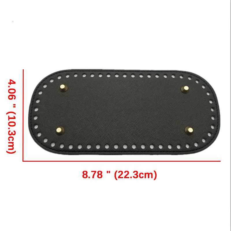22x10cm Long Bottom for Knitted Bag PU Leather Bag Base Handmade Bottom with Holes DIY Crochet Bag Bottom Accessories G250802