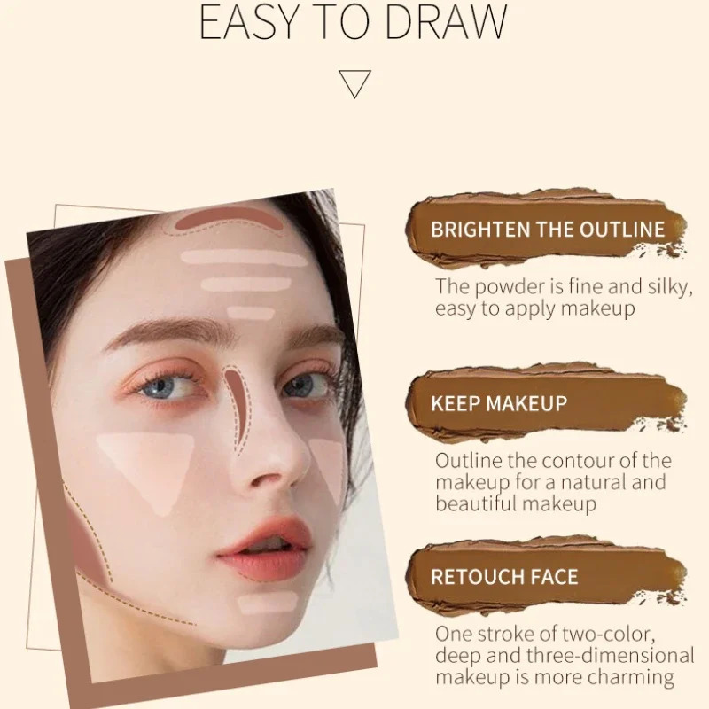 Double-headed Contour Stick Face Brown Bronzer Foundation Make Up Pen Smooth Contour Shadow Highlight Concealer Cosmetics 250730