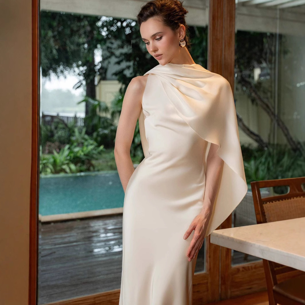 2025 Summer trend New INS Style Elegant Satin Evening Dress European and American Sexy Long Dress New Designer Dress