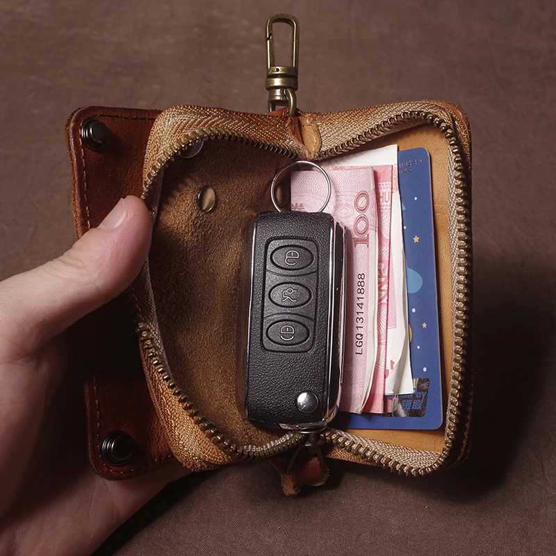 GURO Luxury Brand Genuine Leather Key Bag Multifunctional Waist Hanging Card Holder Coin Purse for Men and Women Car Key Case Organizer G250802