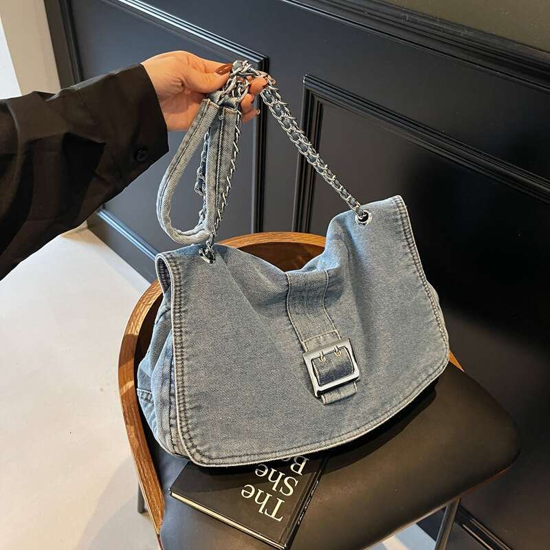 Denim Women 2025 designer New Fashion Large Capacity Chain Shoulder High-end bags Commuter Tote Bag