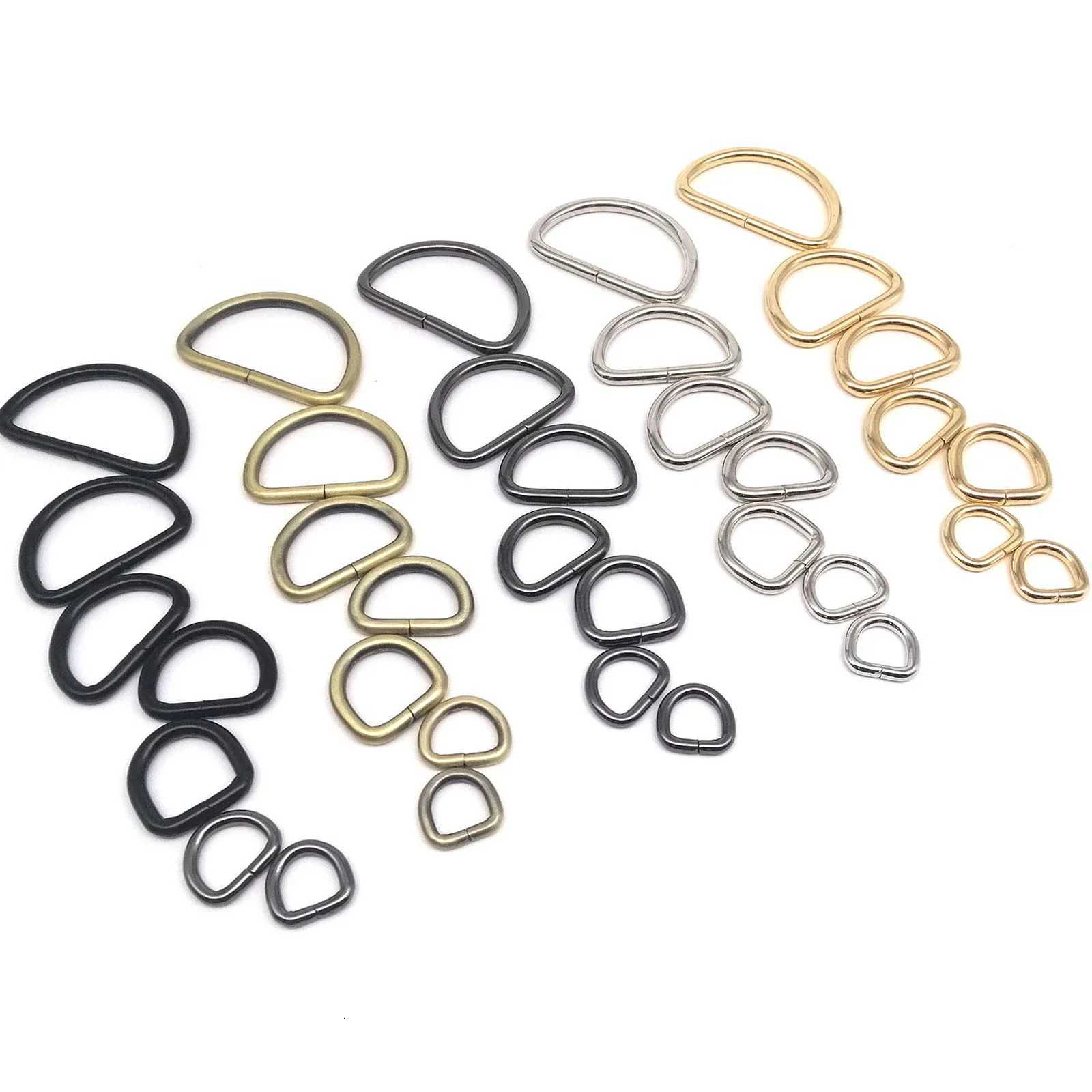 5pcs High Quality Thickened Metal Leather Hand Bag Backpack Purse Strap Belt Dog Collar Chain Semi O Dee D Ring Buckle Clasp DIY G250802