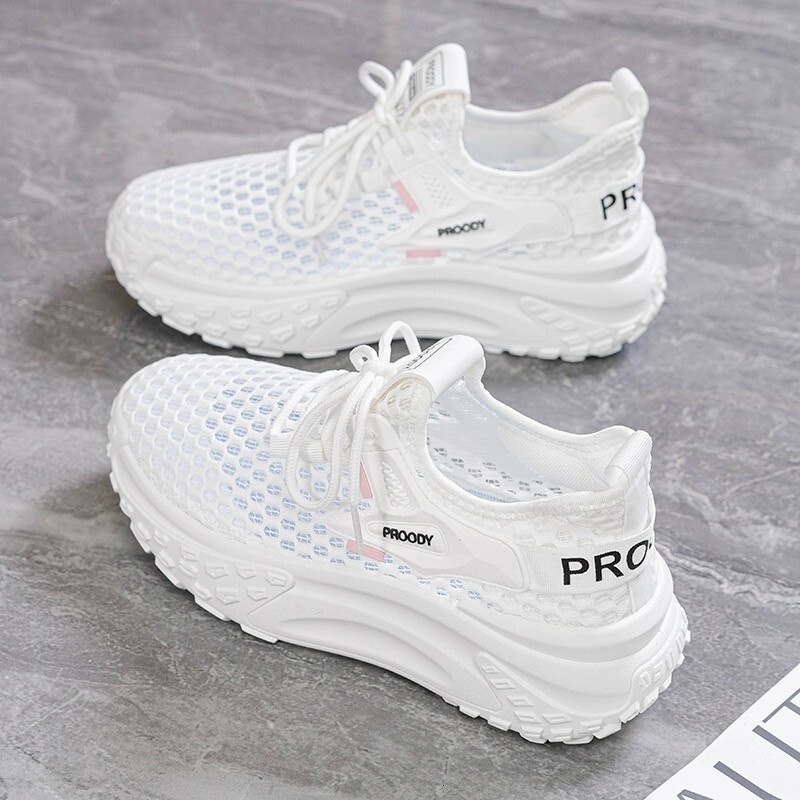 2024 New Women's Summer Breathable Mesh Dad Sneakers with Thick Soles for Height Increase and Running ddmythur