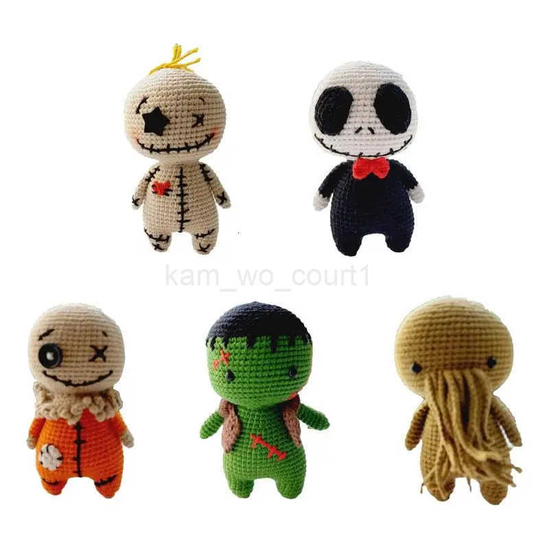 New Halloween Knitting Voodoo Doll Handmade Horror Plushies Doll Home Decoration For Scream Night Parties Room Decor M250804
