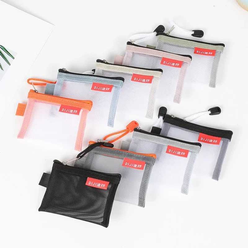 Traveling Clear Small Square Mesh Coin Bags Purses Money Holder Earphone Data Line Keys Storage Bags Bus ID Credit Card Pouches G250802