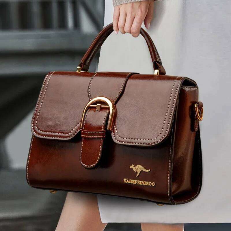 Design Women's Top-Handle Bags High Quality Leather Handbag Ladies Shoulder Crossbody Bag Casual Messenger Commuter Sac