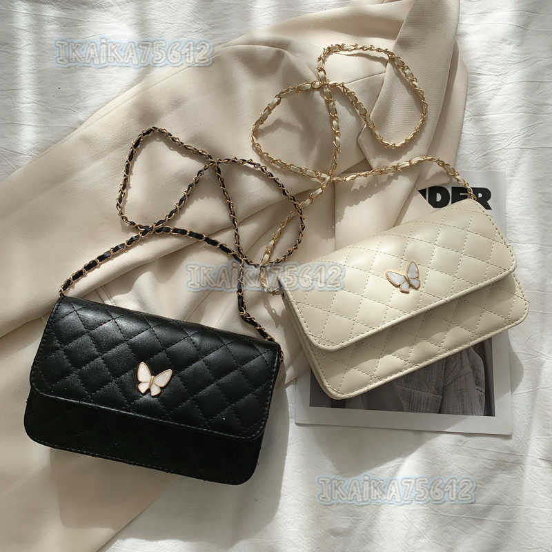 Womens 2025 Autumn/winter New Style Butterfly Chain Bag Fashion Shoulder Crossbody Bag Small Square Bag H250804