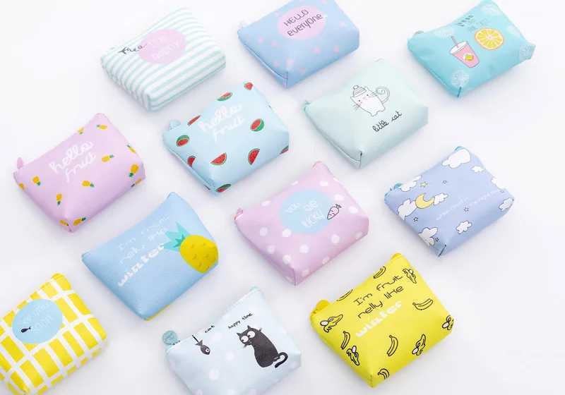 Women Canvas Coin Purse Card Key Mini Purses Pouch Girl Kids Children Cute Small Zipper Coin Purse Card Holder Wallet Bag Case G250802