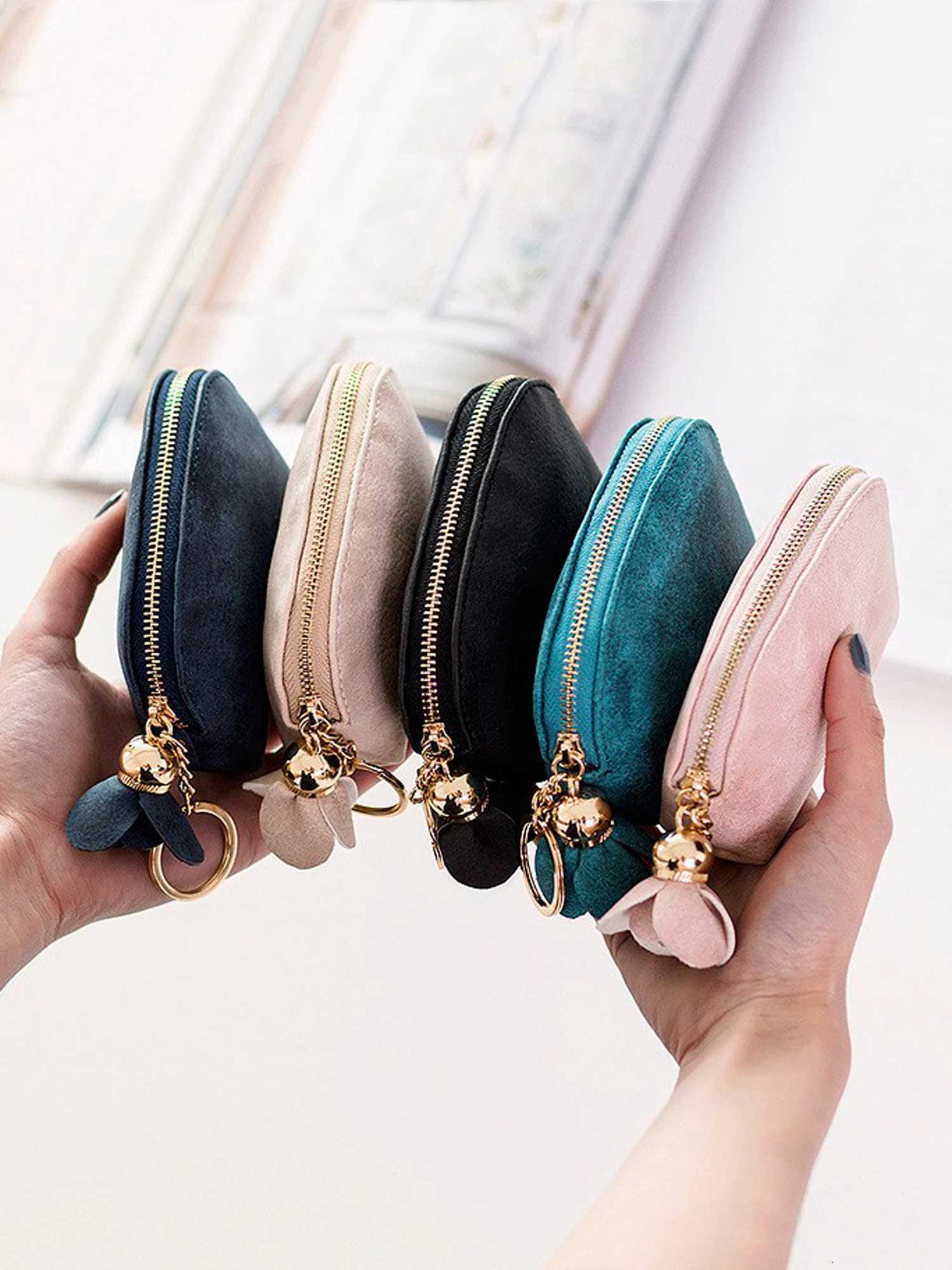 Minimalist Fashionable Womens Short Card Bag Cute Mini PU Leather Zero Wallet Compact Portable Multifunctional Key Storage Bag G250802