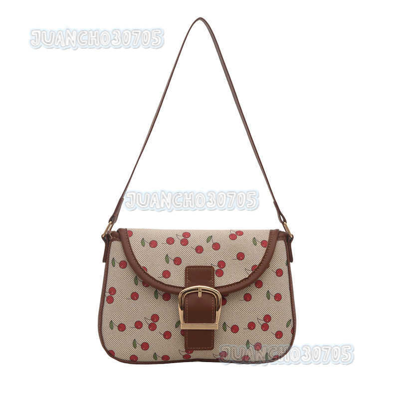 Cherry Print Underarm Bag Small Bag for Women 2025 Summer New Fashion Versatile Underarm Bag Simple Single Shoulder Crossbody H250804