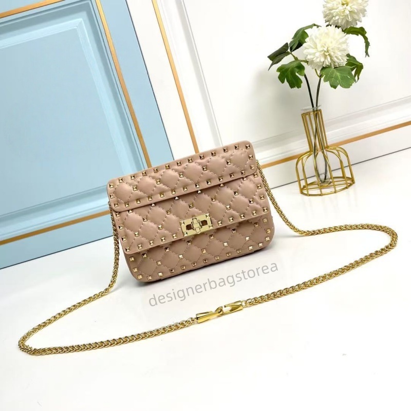 Rockstud Design Rivet Crossbody Chain Flap Casual Versatile Lock Shoulder Export New Designer Brand Bag