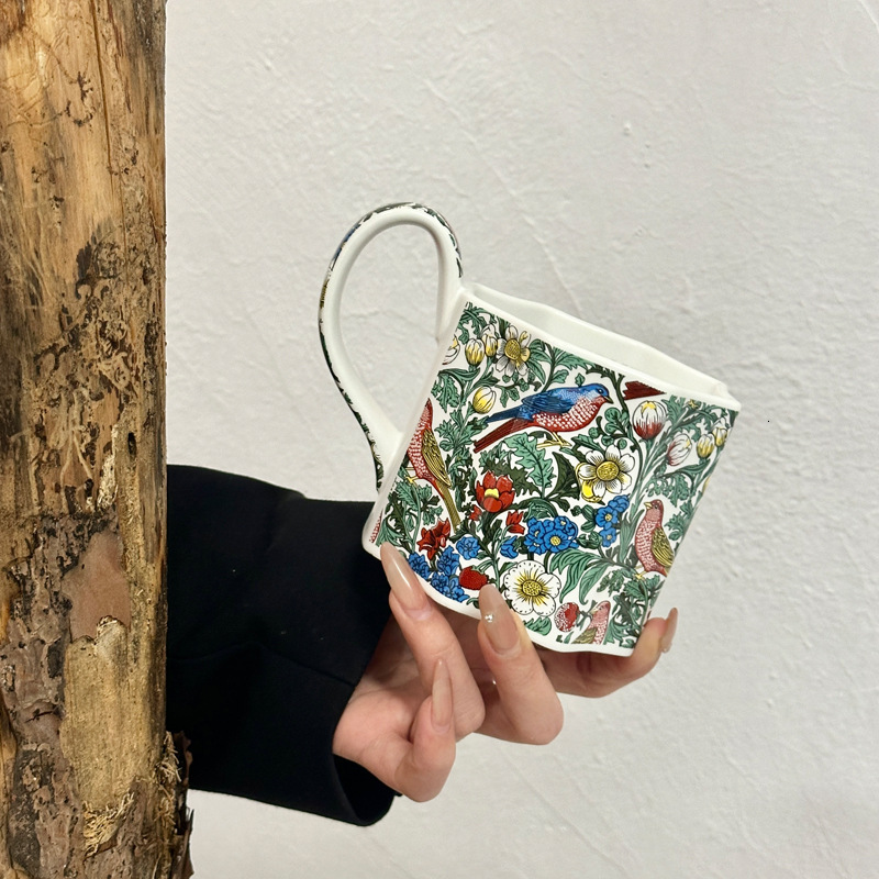 High-end Lily of the Valley Ceramic Mug Design Coffee Milk Cup High Aesthetic Gift Souvenir designer luxcury