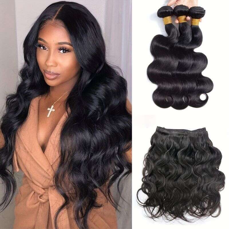 Brazilian Big Wavy Braid 100% Raw Virgin Strand Natural Color Hair Extensions Three-piece Set