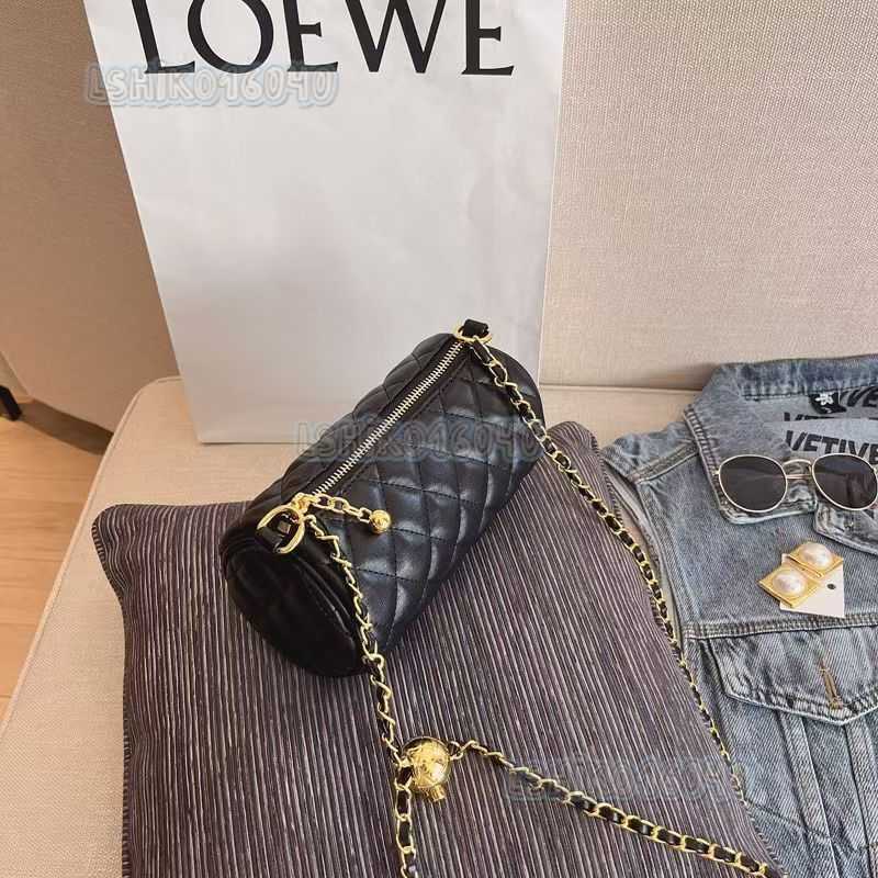 Versatile Cylinder Bag Large Capacity Chain Bag Small Gold Ball Quilted Crossbody Bag Style Shoulder Bag H250804