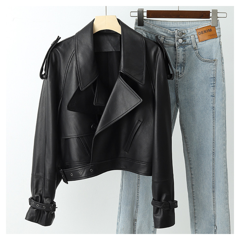 Hot selling American street retro high-end leather jacket short jacket