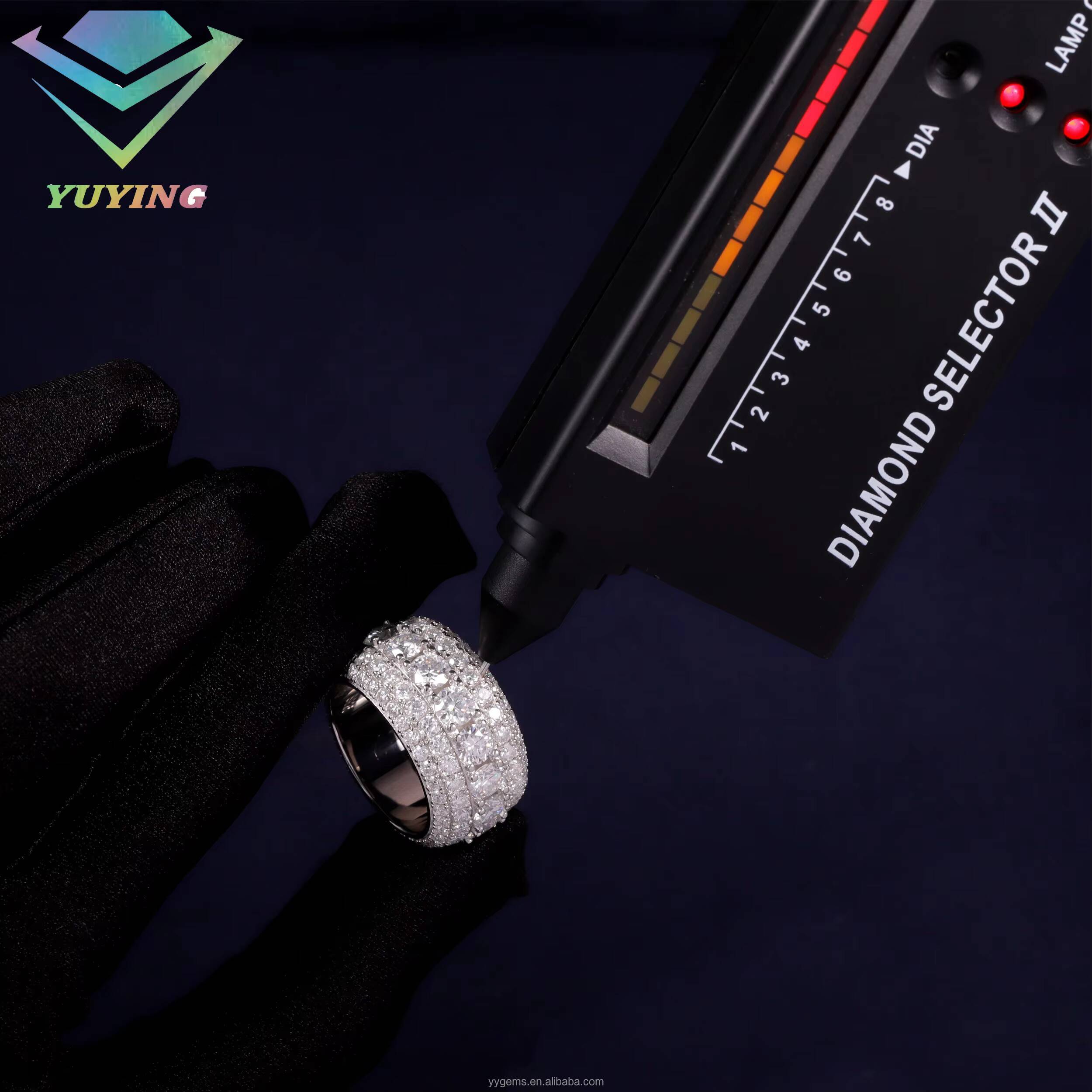 Luxury Full Iced Out Cuban Ring Fine Jewelry 925 Sterling Silver Hip Hop Ring for Men VVS Moissanite Diamond Cuban Ring