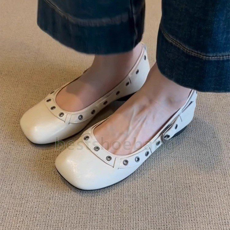 fashion loafers designer shoes ballet flats low heels round toe mary jane shoes comfortable leather durable soft-soled casual dress shoes