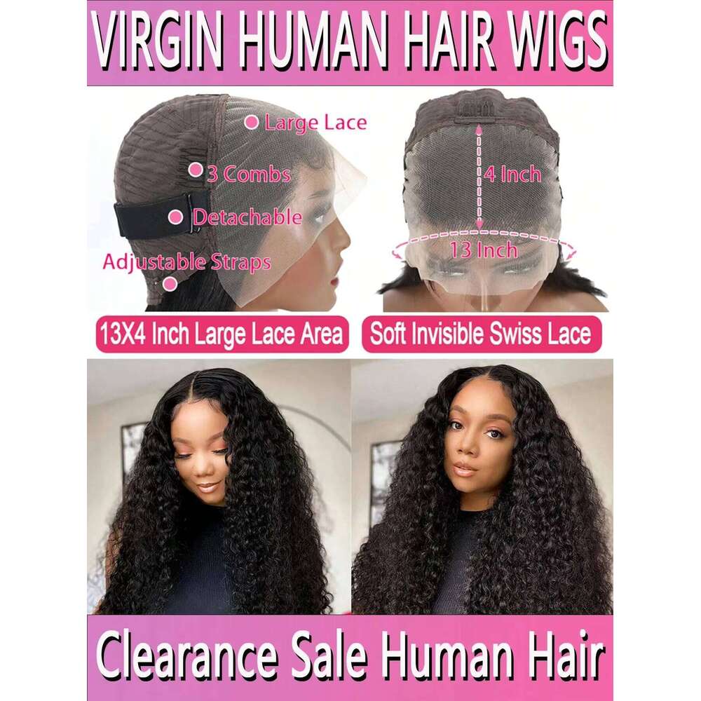 Curly Short Bob 200% HD Frontal 100% Natural Human Hair Wigs Deep Water Wave 13X4 Lace Front Wig 4x4 Closure for Women
