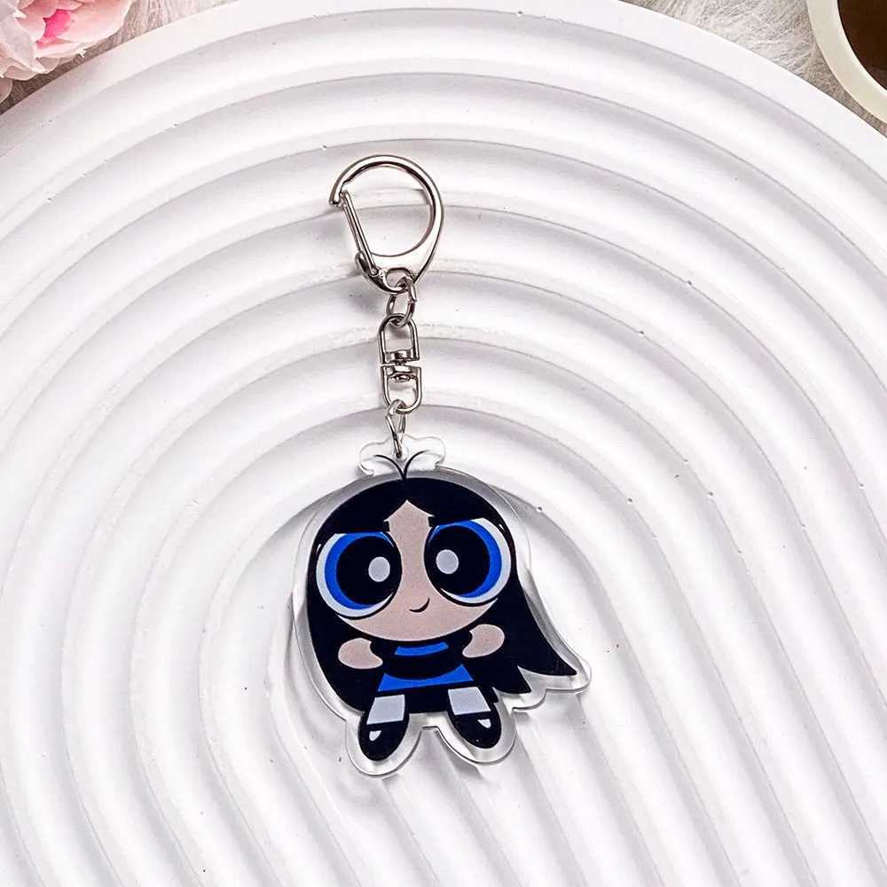 Anime The Powerpuff Girls Blossom Season Acrylic Keychain Accessories Cartoon Bag Charm Cute Backpack Pendant Gifts For Friends G250802