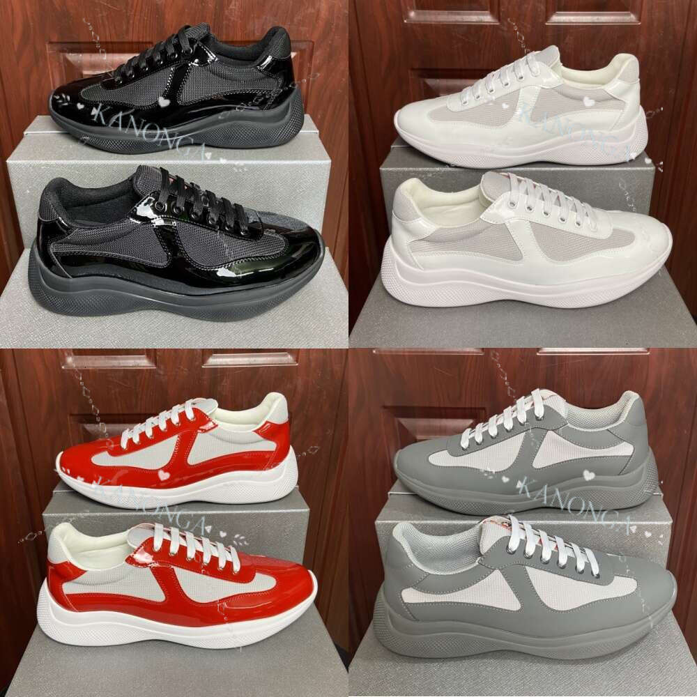 Top Quality Americas American Designer A Running Cup Sneakers Trainers Men Sports Casual Shoes Women Patent Leather Sneaker With DHGATE Box EUR 35-48