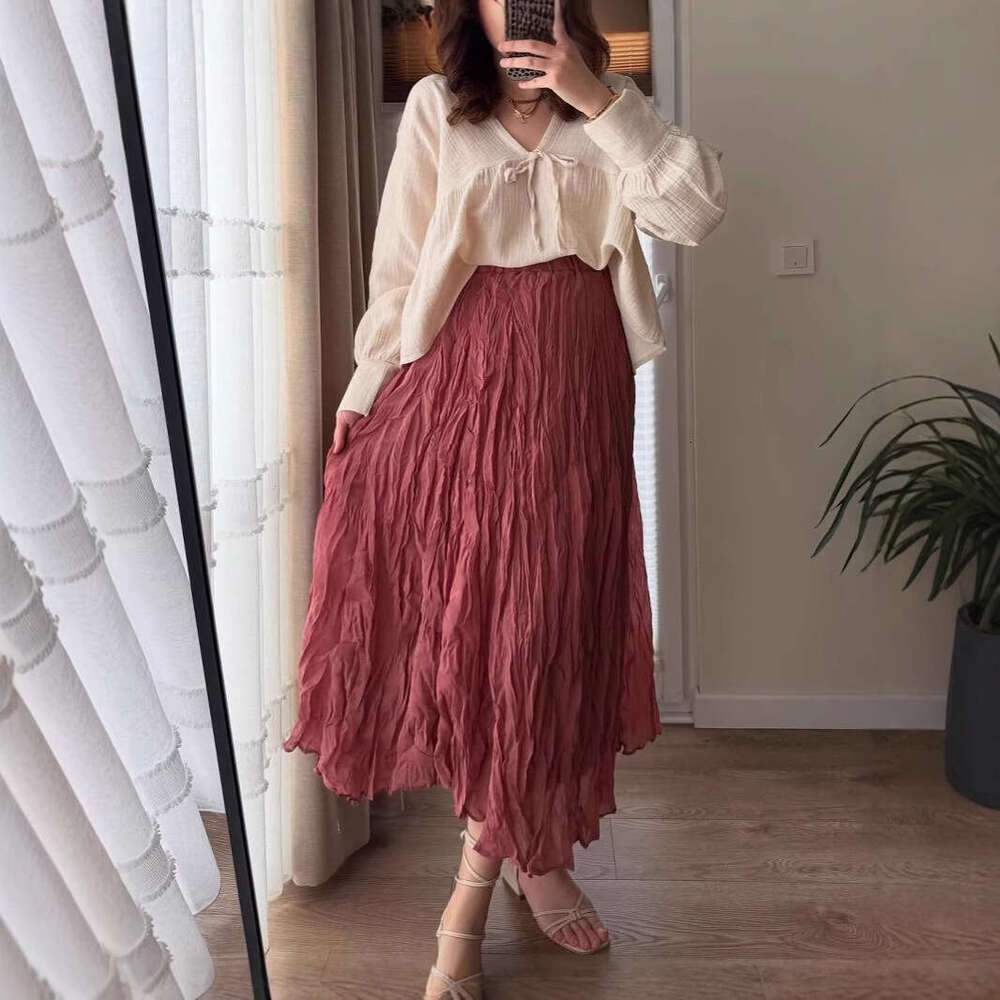 Spring And Autumn New Pleated Skirt Soft Versatile Ins Style B5 b7
