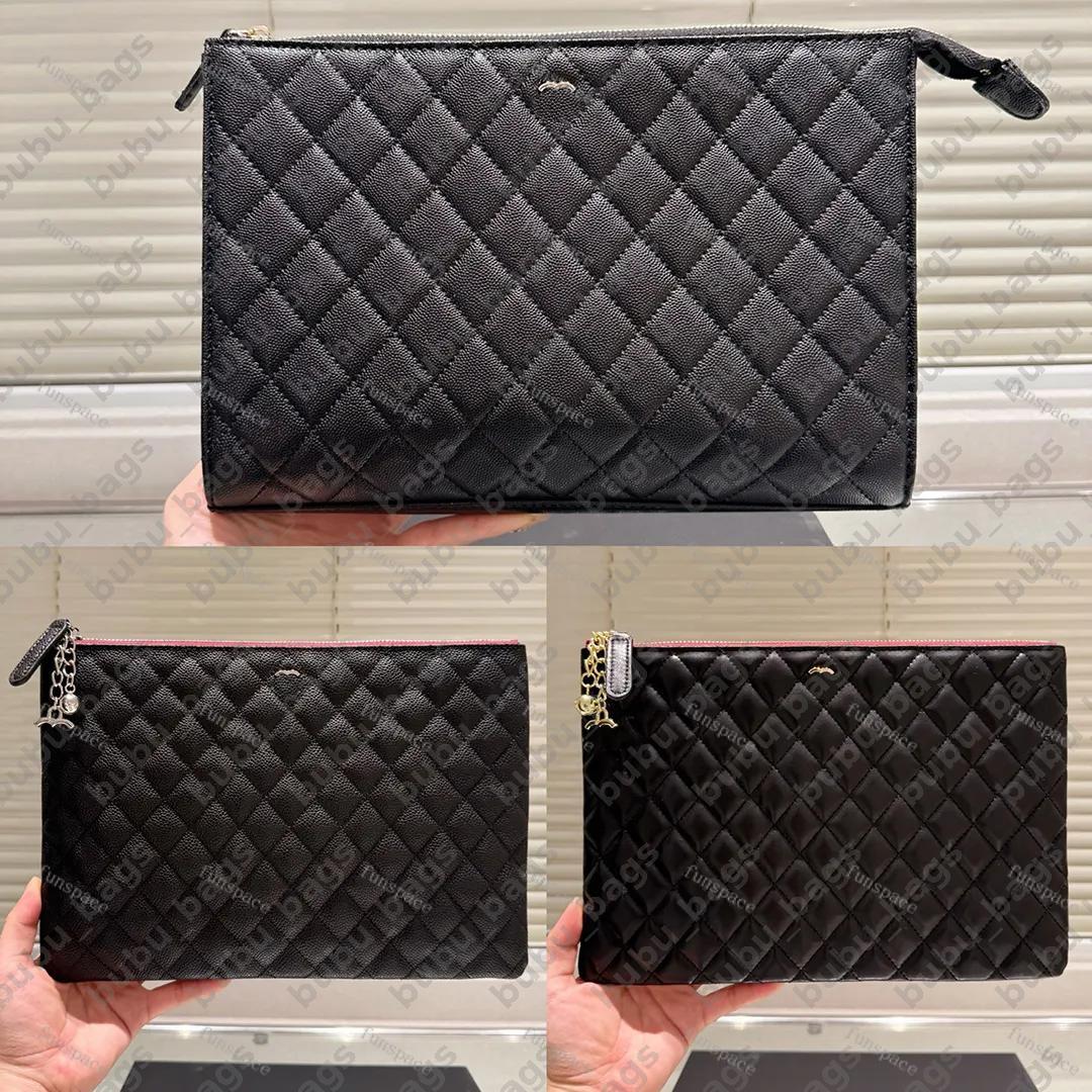 Caviar Plaid Handbag Cosmetic Bag Designer Bags Wallet Luxury Toiletry Pouch Classic Men Women Bags Black Purses Travel Make Up Bag Storage Pack