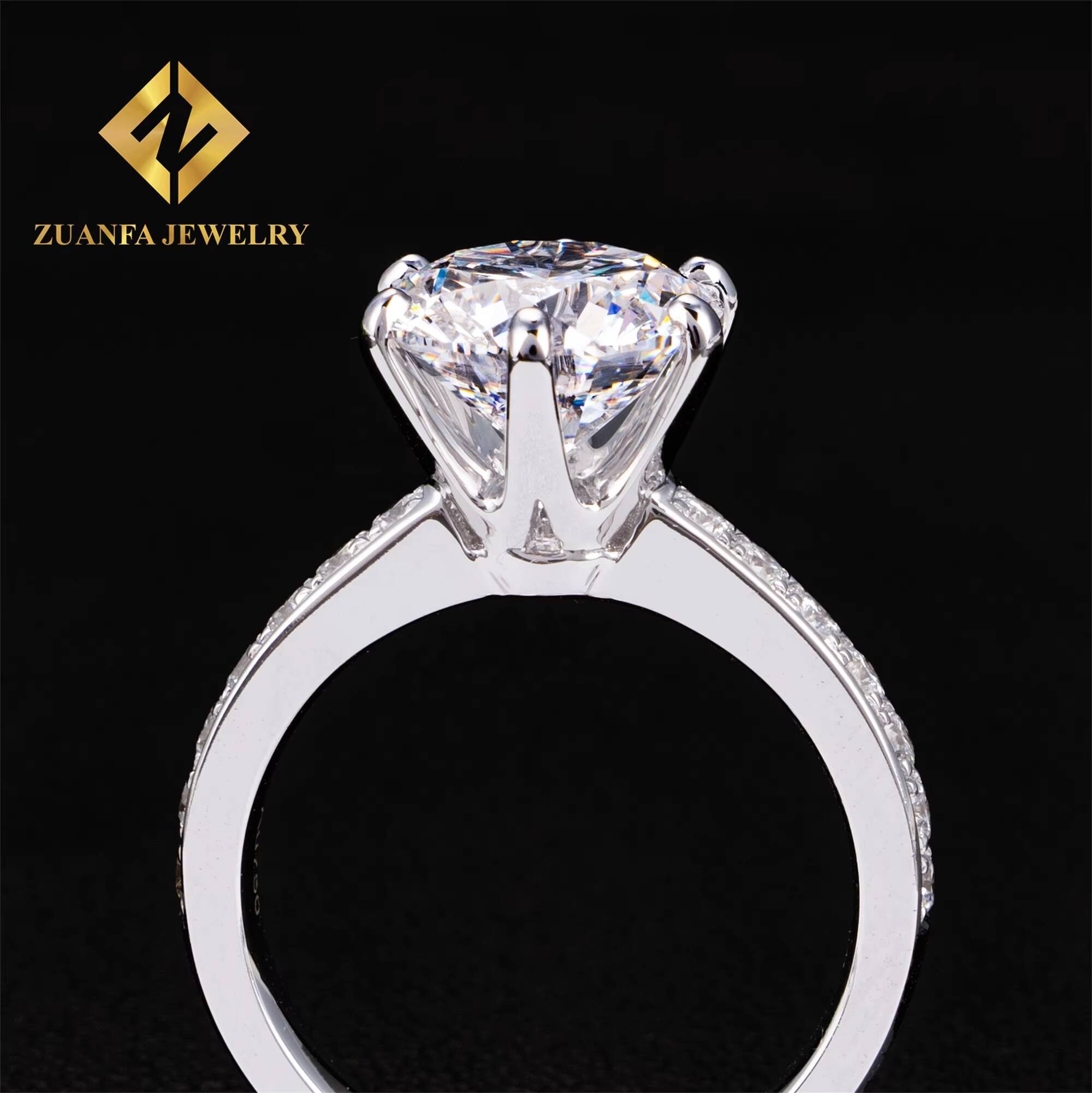 IGI Certificates Classic 6 Claws 18k Real Gold Gorgeous Bridal Wedding Jewelry 3Ct E VS1 Lab Grown Diamond Engagement Rings