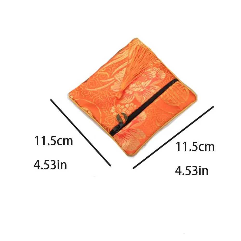 Tassel Mini Embroidery Canvas Coin Purse Copper Cash Pendant Dragon Flower Jewelry Packing Bag Storage Bag Large Capacity G250802
