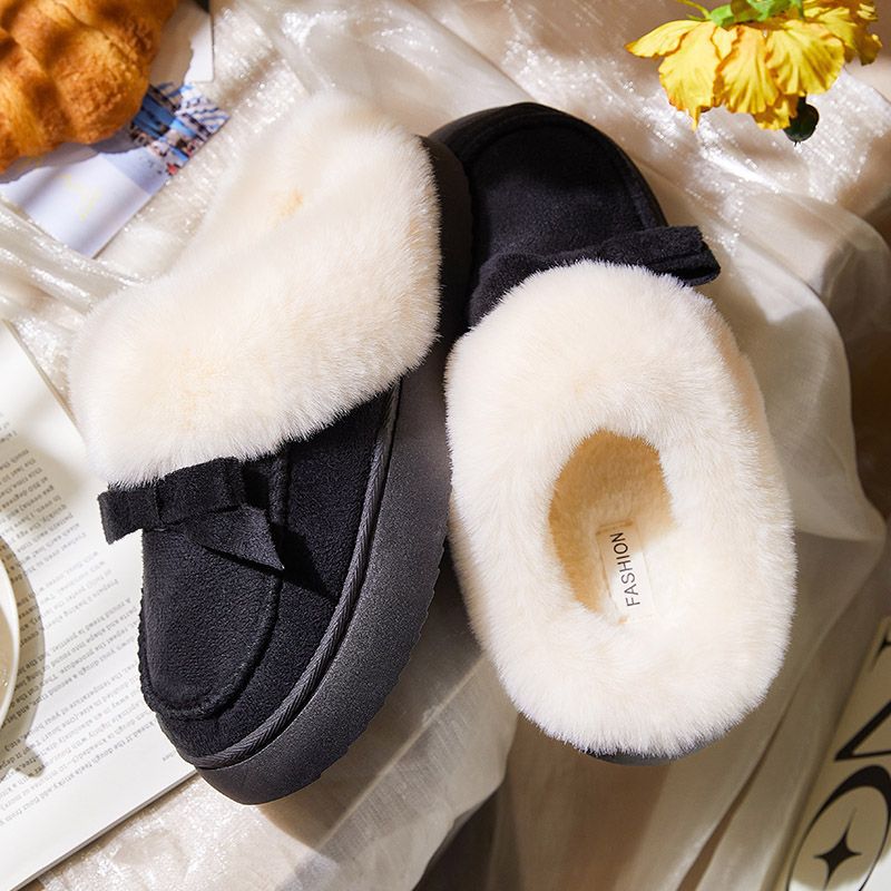 2025 Style Cotton With A Step-On-Dung Feeling Warm Furry Indoor Home Slippers For Autumn And Winter Maternity Women