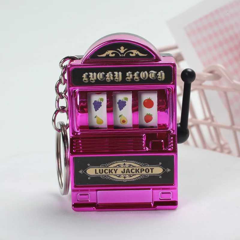 Fruit Slot Machine Keychain Lucky Charm Jackpot Keychains Mini Casino Pendant Bag Charm Novelty Gifts for Kids Adults G250802