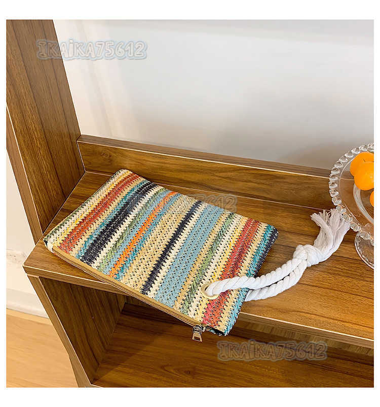 2025 Summer Rainbow Simple Style Geometric Print Handbag Tote Bag Printed Canvas Bag Small Womens Bag H250804