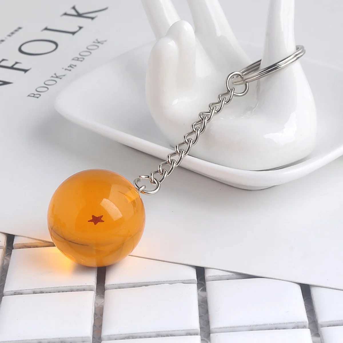 Wholesale Dragon Series 1-7 Stars Balls Keychain Gokus Bead Pendant Metal Key Ring Mens Car Womens Bag Accessories G250802