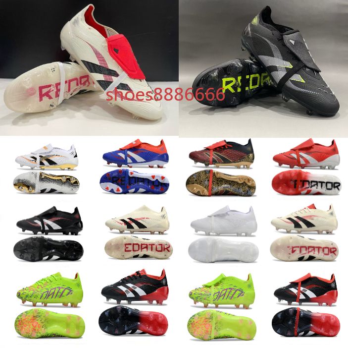 Good Quality Football Boots 25th Tongue Fold Laceless Laces FG Mens Soccer Cleats Comfortable Training Leather Football Shoes kids uk4