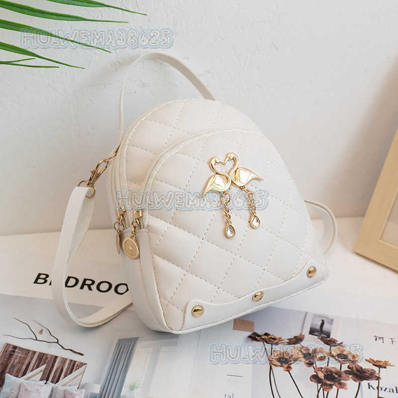 Womens Quilted Embroidery Small Backpack 2025 Autumn Winter New Personality Tassel School Bag Trendy H250804