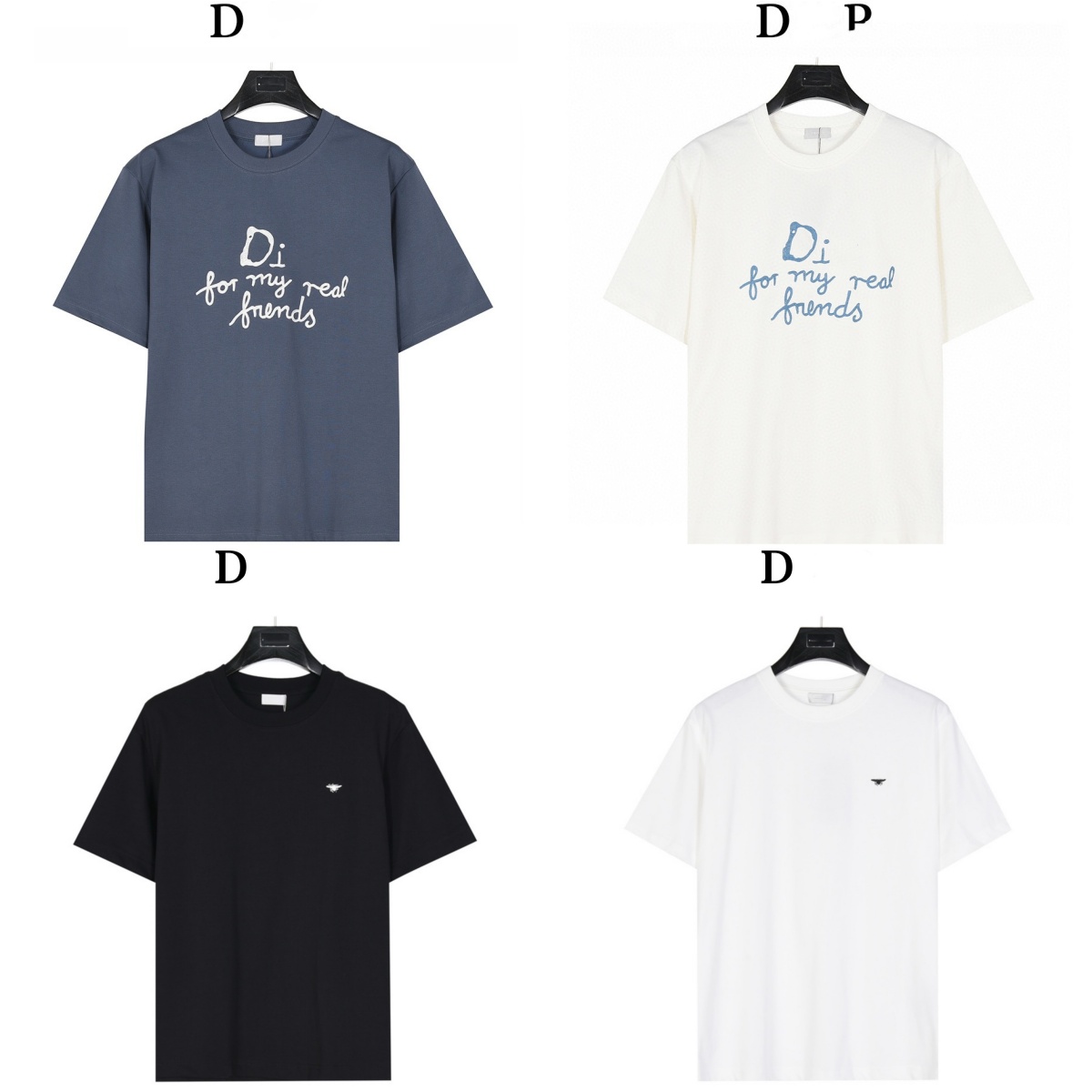 Design brand collaboration slogan embroidered short sleeves, embroidery enhances the style, neckline, sleeves and bottom hem