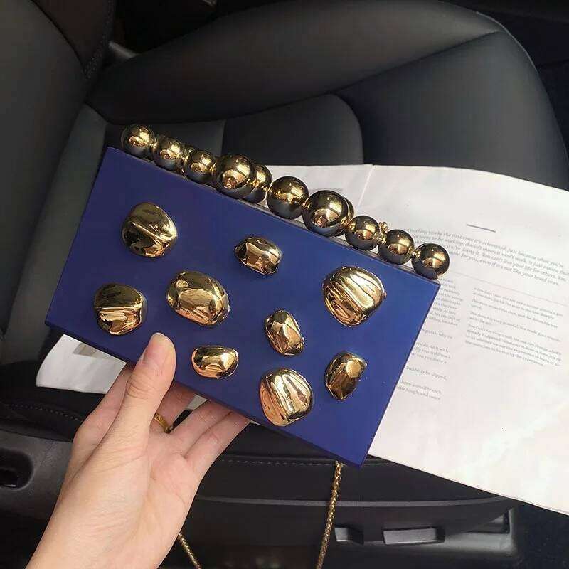 Fashion Metal Rivets Women Evening Clutch Shoulder Bag Wedding Purse Party Crossbody Day Box Date Girl