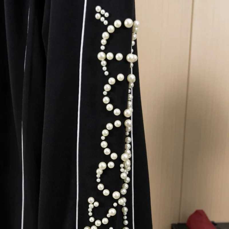 Pearl Slogan Stitching Silhouette Goodbrand Sweatpants Fashion Street Casual Drawstring Pants Men Women Black Trousers X250804