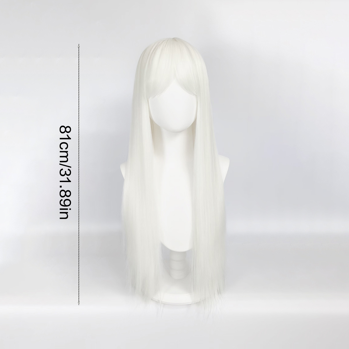Japanese style long straight hair with air bangs face-framing wig, fashionable cosplay full headpiece