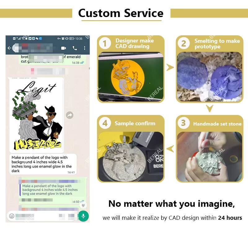 Custom Vvs Moissanite Letter Name Pendants Necklace Hip Hop Style Iced Out Diamond Initial 3D Chain Pendant Men Fine Jewelry