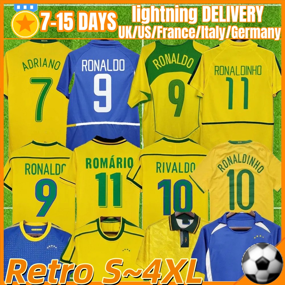 1998 Brasil soccer jerseys 2002 retro shirts Carlos Romario Ronaldo Ronaldinho 2004 camisa de futebol 1994 BraziLS 2006 1982 RIVALDO ADRIANO 1988 2000 1957 2010 tops