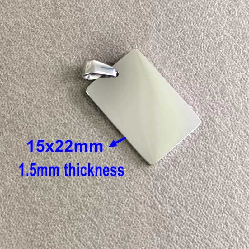20pcs Stainless Steel Exquisite Buckle Rectangular Blank Pendant Mirror Polished Stainless Steel Pendant for DIY Necklace Making G250802