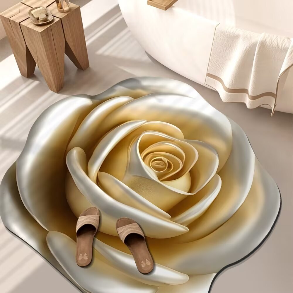 New Chinese Style Washbasin Round Bathroom Water Absorbent Dirt Resistant Non-Slip Mat Foot Pad H260226