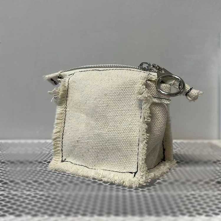 Ins White Small Thick Canvas Coin Bags Purse Mini Zipper Bus Working ID Credit Card Holder Earphone Keys Money Storage Bags G250802