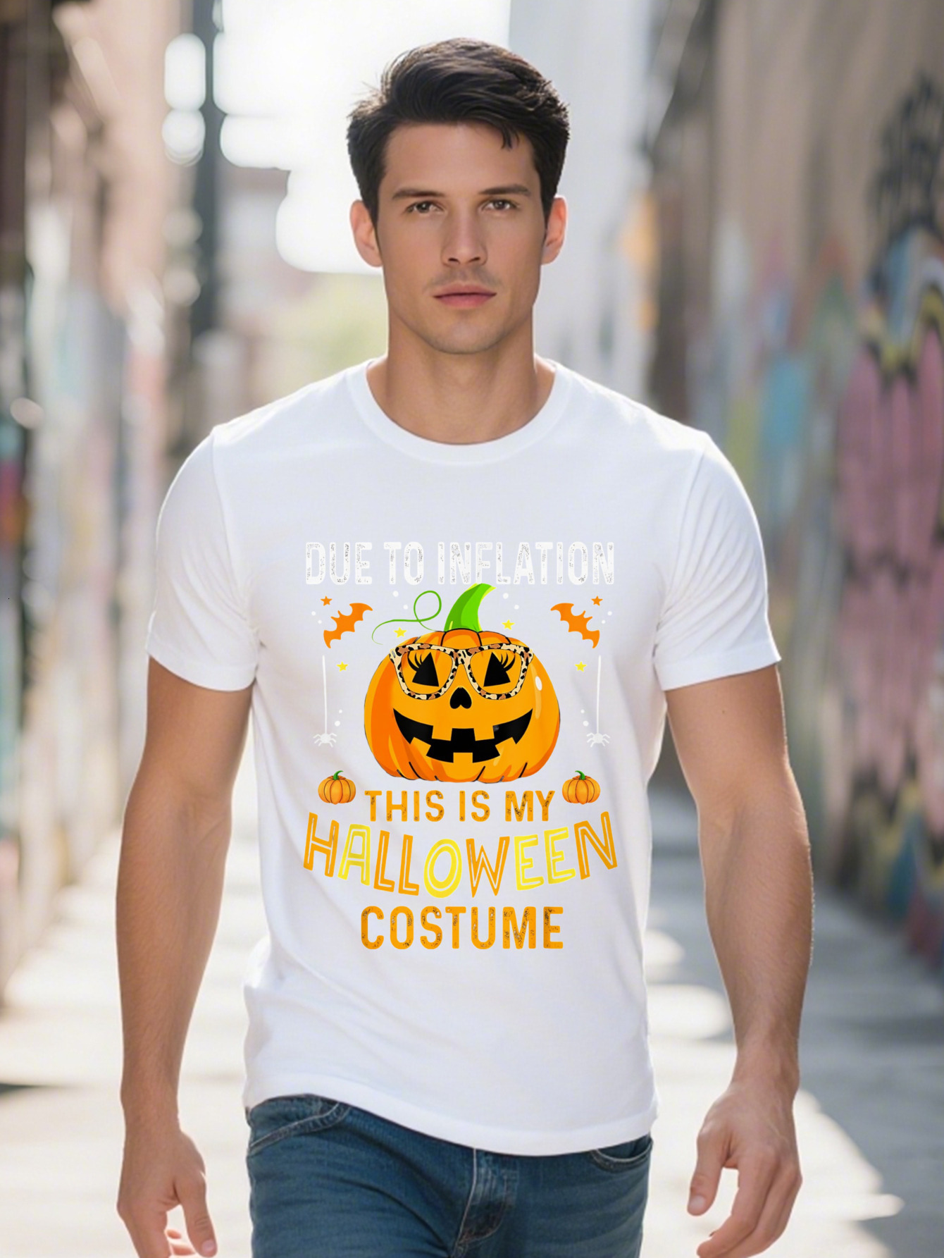 Pumpkin Costume Men Women Funny Halloween T Shirt Cotton 82fc8